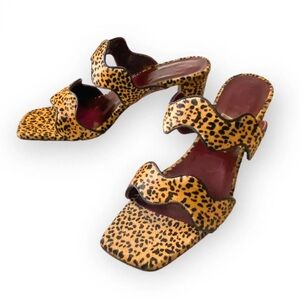 Staud Pony-style calfskin heeled sandal